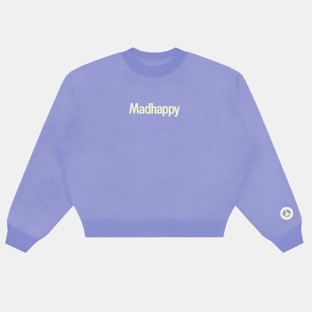 NEW Madhappy “Iris” purple cropped crewneck